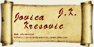 Jovica Kresović vizit kartica